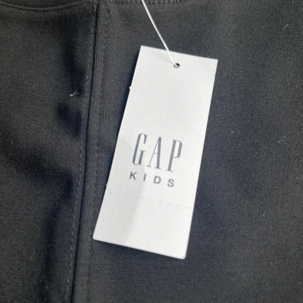 Gap Kids Dress Girls 10 Black Short Sleeve Knit A-Line Pockets Knee Length